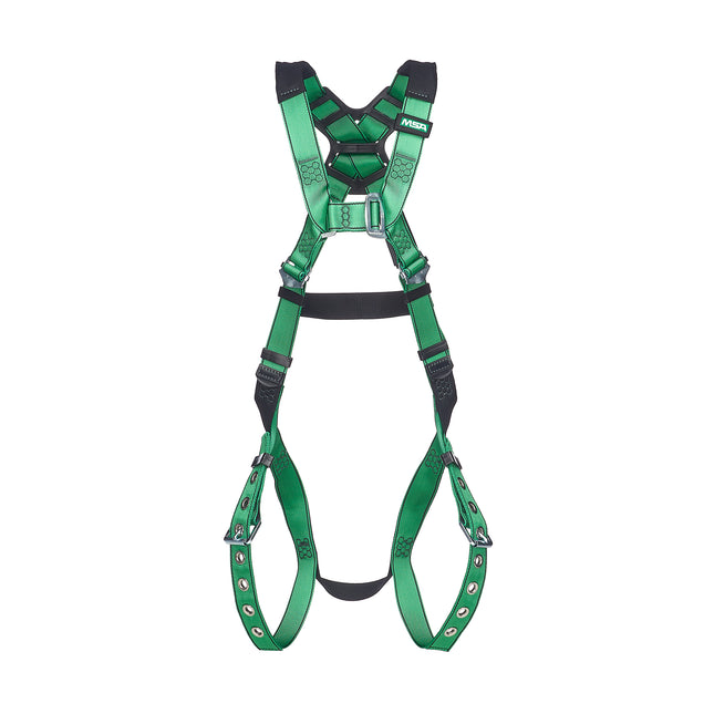 V-FORM Harness, quick-connect chest buckle, back D-ring, tongue-buckle leg straps