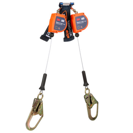 3M™ DBI-SALA® Nano-Lok™ Edge Twin-Leg Personal Self-Retracting Lifeline, Galvanized Cable, Class 2