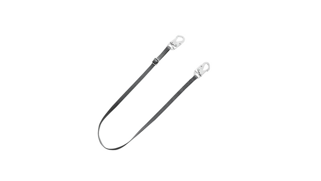 V-Series standard single-leg adjustable restraint lanyard, 6',36C small snaphooks, ANSI Z359.3-2017, CSA Z259.11-17